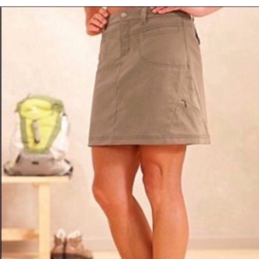 ATHLETA Dipper Mini Skort Golf Skirt pockets Drawstring waist 32 Olive c…